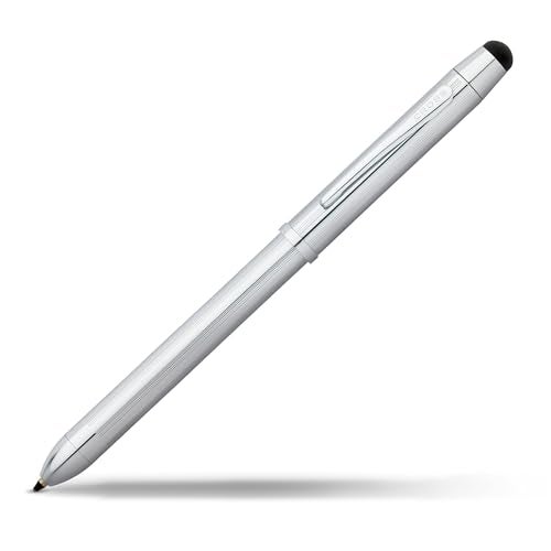 Cross Tech 3+ Lustrous Chrome Ballpoint Pen – Refillable, Medium Point, Black Ink, Premium Gift Box - Image 1