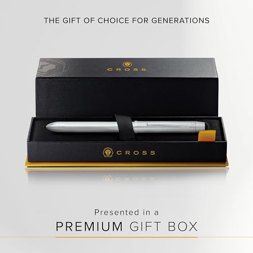 Cross Tech 3+ Lustrous Chrome Ballpoint Pen – Refillable, Medium Point, Black Ink, Premium Gift Box - Image 5