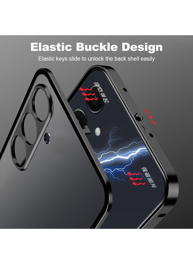 S-TOP Case For Samsung Galaxy A55 5G Snap Buckle Metal Frame Frosted Phone Case - Image 3