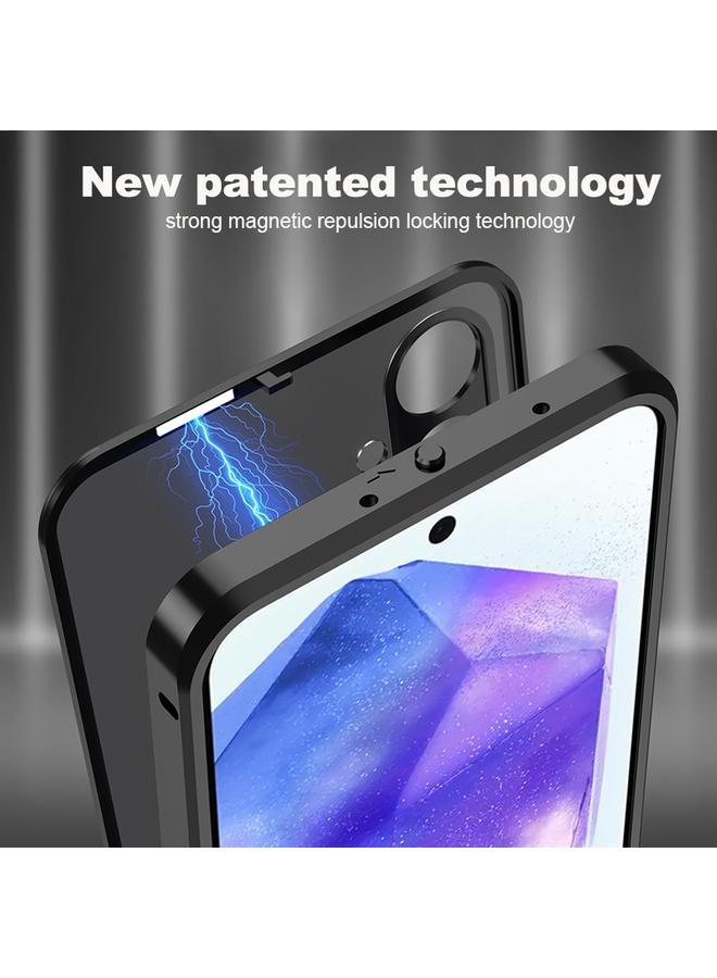 S-TOP Case For Samsung Galaxy A55 5G Snap Buckle Metal Frame Frosted Phone Case - Image 5