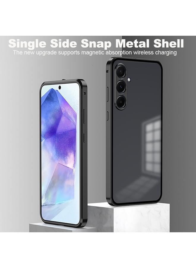 S-TOP Case For Samsung Galaxy A55 5G Snap Buckle Metal Frame Frosted Phone Case - Image 2