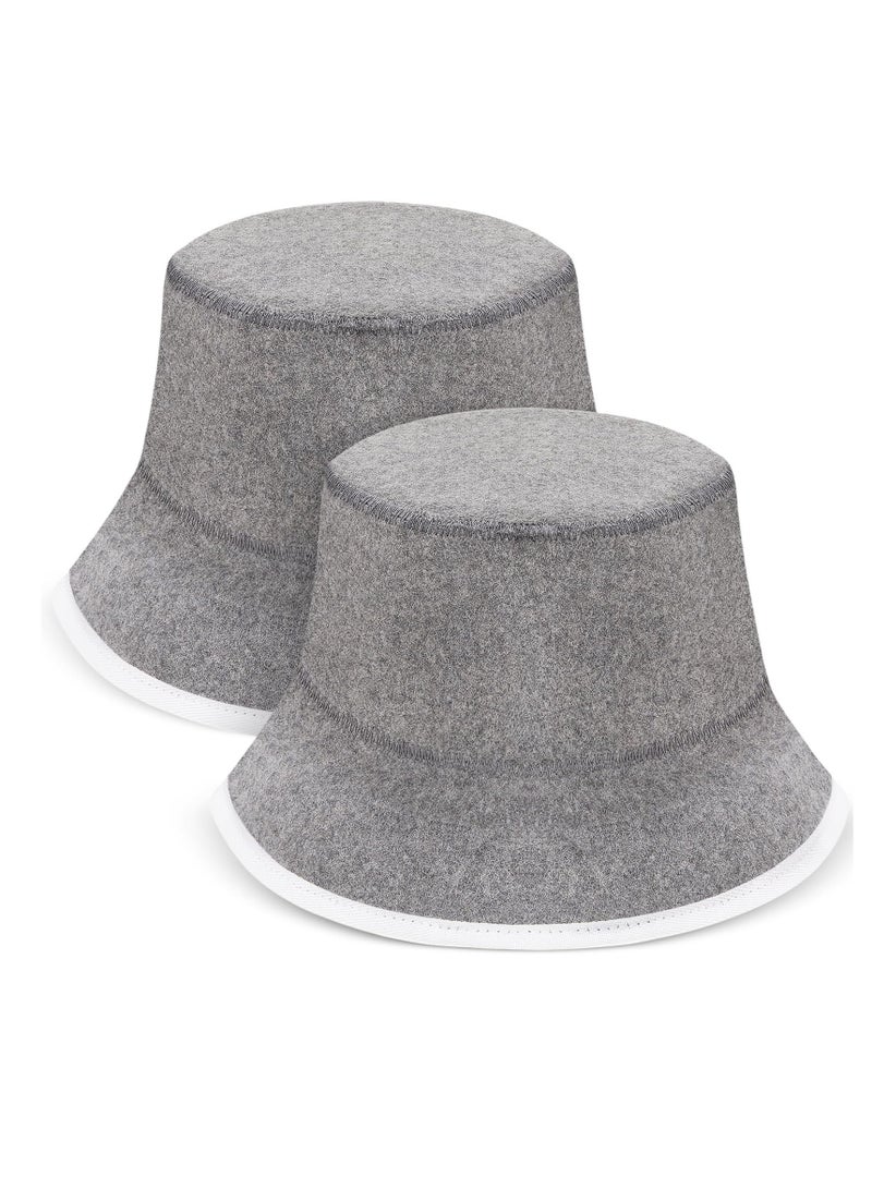 SYOSI قبعة الساونا 2 قطعة قبعة الحمام الروسية مصنوعة يدويًا من الصوف لحماية الشعر الرمادي مثالية لحمام الساونا منزل هدية رائعة للرجال والنساء - Image 1