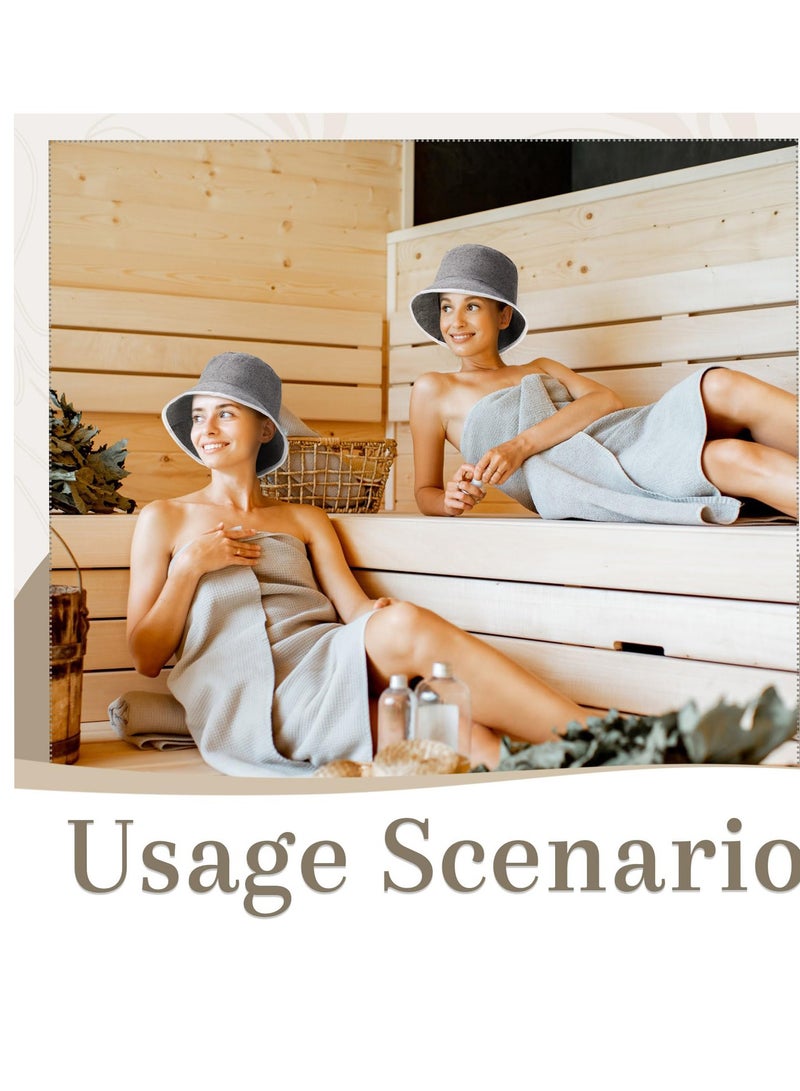 SYOSI قبعة الساونا 2 قطعة قبعة الحمام الروسية مصنوعة يدويًا من الصوف لحماية الشعر الرمادي مثالية لحمام الساونا منزل هدية رائعة للرجال والنساء - Image 2