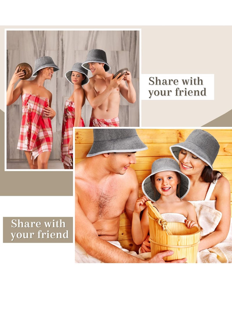 SYOSI قبعة الساونا 2 قطعة قبعة الحمام الروسية مصنوعة يدويًا من الصوف لحماية الشعر الرمادي مثالية لحمام الساونا منزل هدية رائعة للرجال والنساء - Image 5