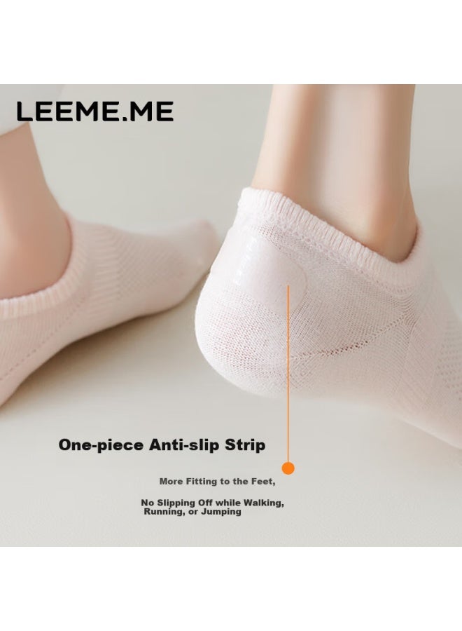 Leeme.me Grain Rice Socks Women's Spring And Summer Short Socks Ladies Socks Breathable Waistband Boat Socks 4 White One Size - Image 2
