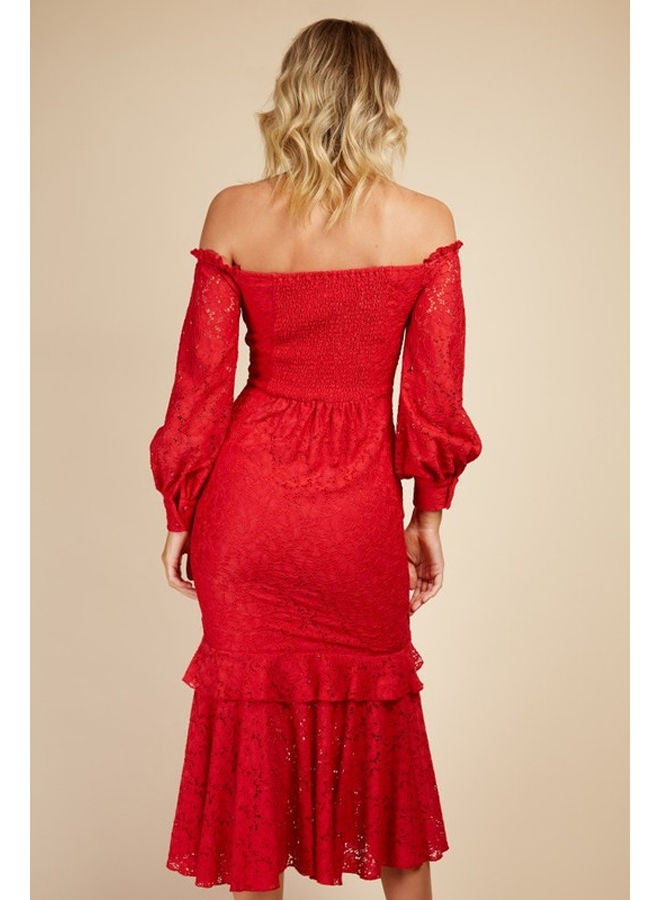 Little Mistress فستان باردو ميدي - Image 4