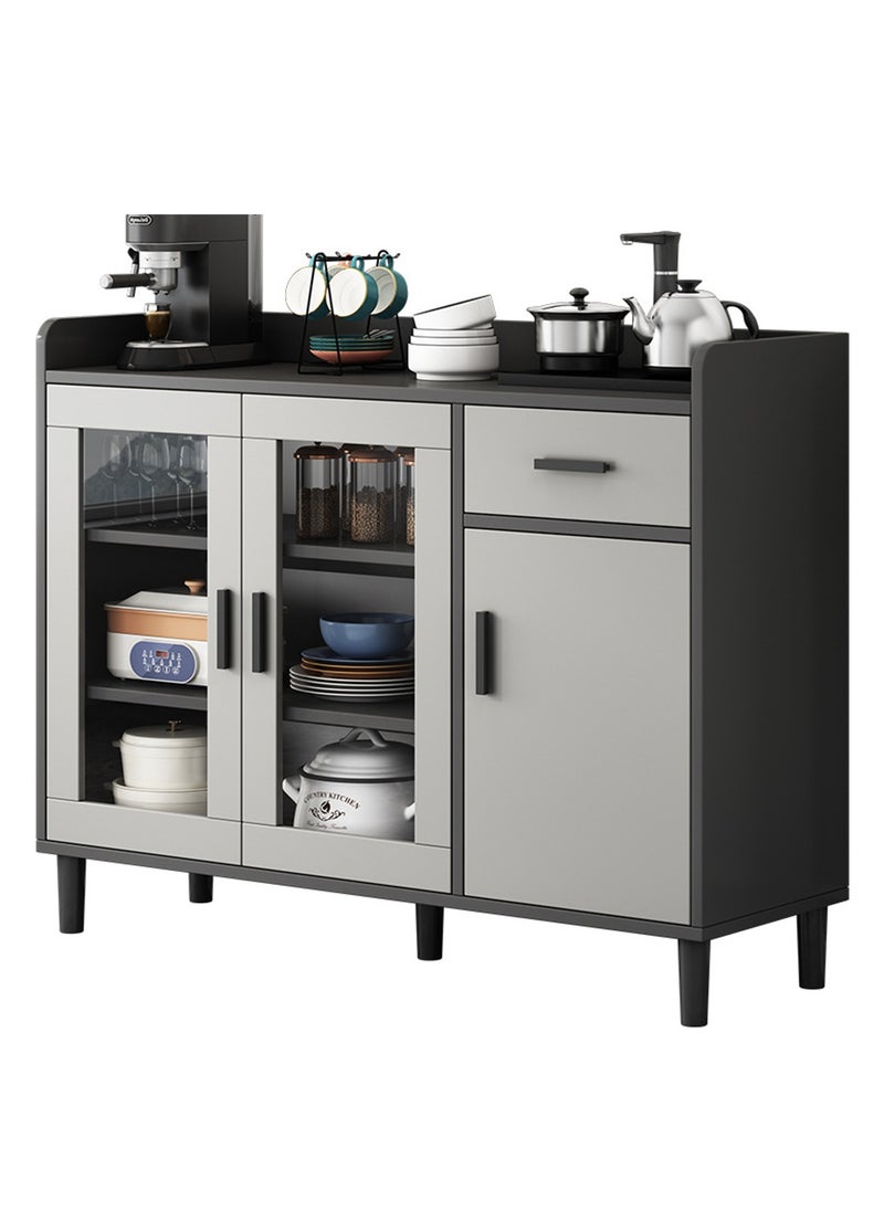 Sharpdo Kitchen Pantry Cabinet Freestanding Storage Sideboard Modern Coffee Corner for Dining Room Practical Cupboard for Living Room 100*34*92cm  - Image 1
