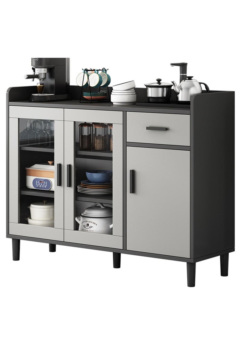 شاربدو خزانة مؤن المطبخ، خزانة جانبية مستقلة للتخزين، ركن قهوة عصري لغرفة الطعام، خزانة عملية لغرفة المعيشة 100*34*92 سم - Image 1