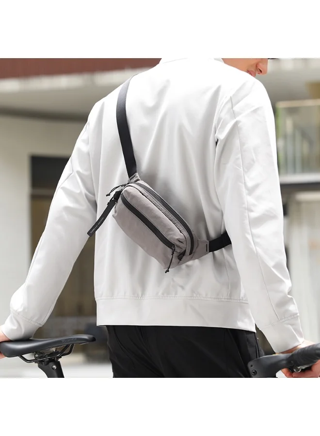 MARK RYDEN Mark Ryden MR308 Grey Travel Pouch, Anti-Theft Snap Lock, RFID Blocking, Water Resistant Nylon Fabric, Multi-Pocket Organizer Bag, Adjustable Strap, Lightweight 0.21 kg