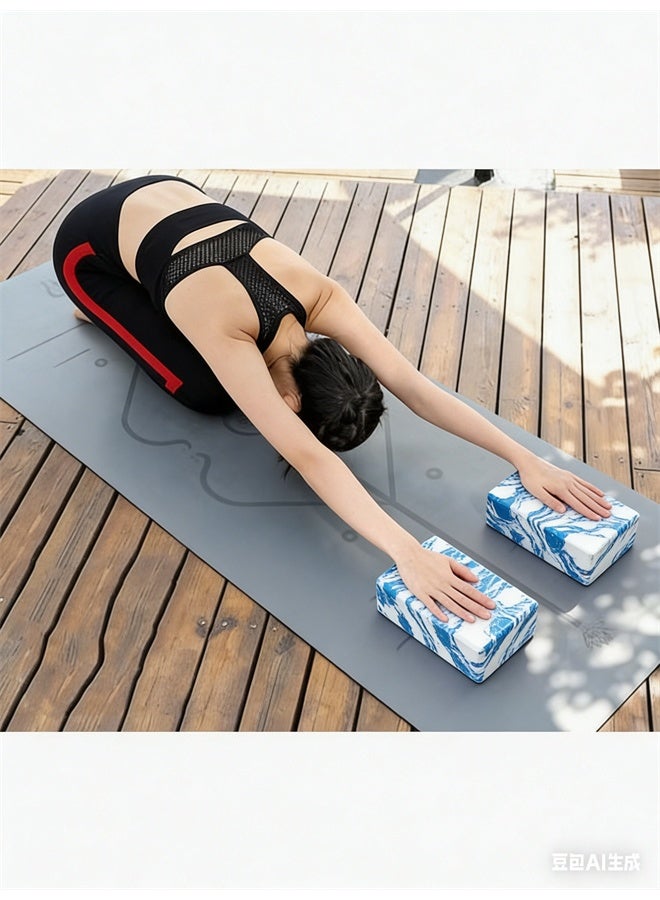 HOMESTAR Unique Yoga Block, 2 Pcs Supportive EVA Foam, Soft and Non-Slip Surface Foam for Yoga, Pilates, Meditation, Blue - Image 3