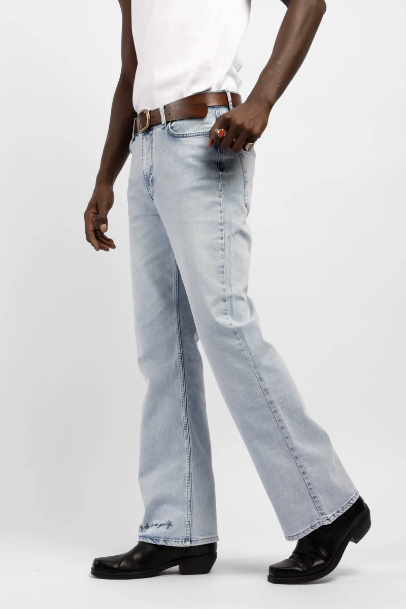 Catch Wide Leg Jeans with Embroidered Detail
