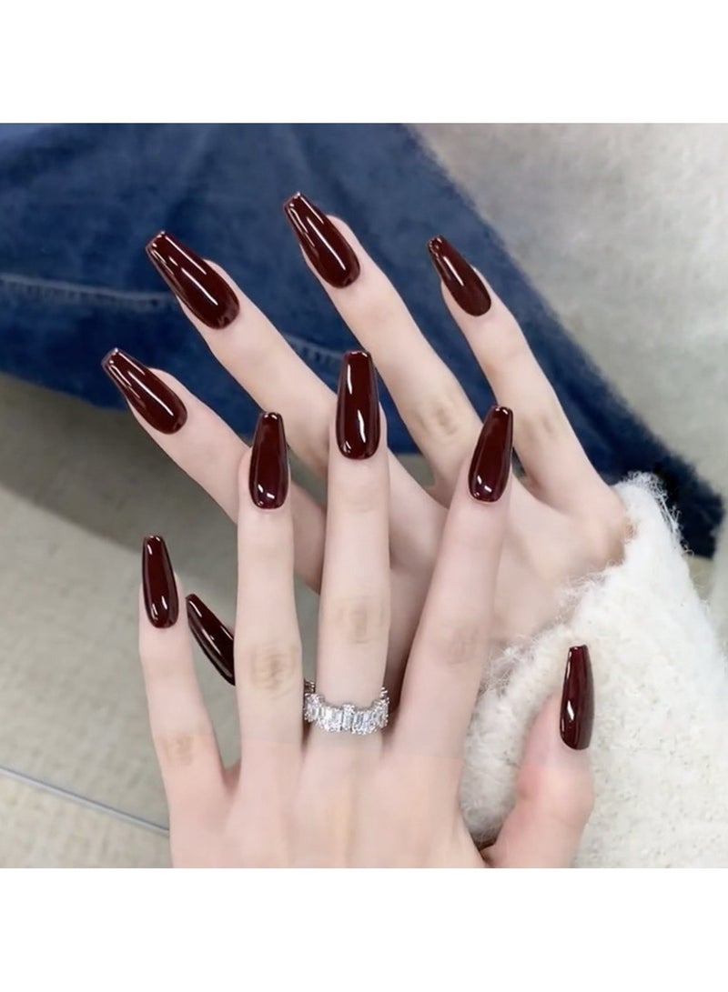 24-Piece Long Ballet Fake Nails, Gradient Wearable False Nails, Versatile, Removable, No Damage to Nails, Finished Nails - Image 2