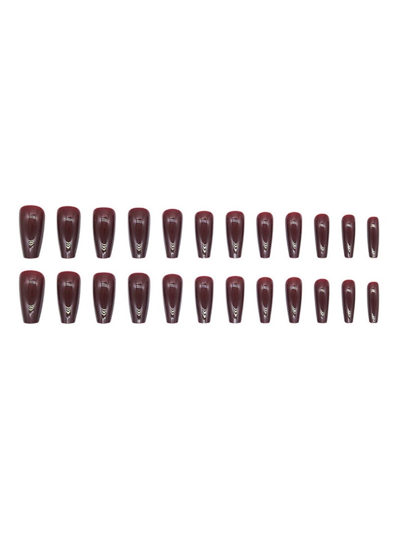 24-Piece Long Ballet Fake Nails, Gradient Wearable False Nails, Versatile, Removable, No Damage to Nails, Finished Nails - Image 3