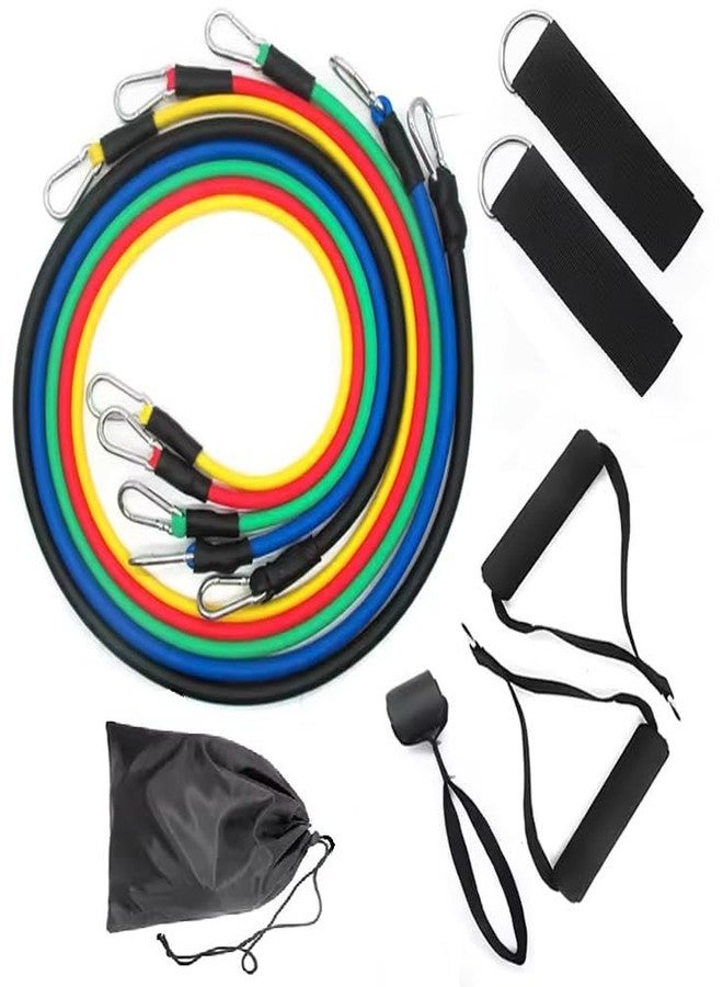ERHETUS Home Gym Workout Kit for Women | 11-Piece Resistance Band for Men | Rubber Fitness Bands with Toning Tubes, Ankle Straps, Door Anchor, Handles & Carry Bag for Full Body Exercise & Stretching - Image 1