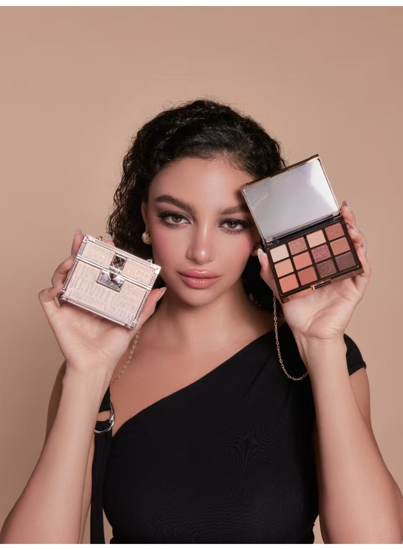 Febble All In One Beauty Set for Women High-end Complete Makeup Kit with 2PCS Matte Foundation Nude Matte Lipstick 4PCS Set Shiny Spray Glow Finish 12 Color Eyeshadow Palette for Daily Party Holiday Gift - Image 1