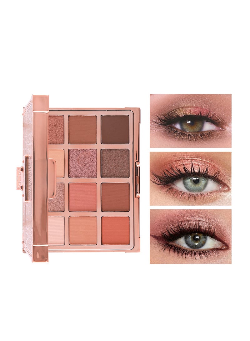 Febble All In One Beauty Set for Women High-end Complete Makeup Kit with 2PCS Matte Foundation Nude Matte Lipstick 4PCS Set Shiny Spray Glow Finish 12 Color Eyeshadow Palette for Daily Party Holiday Gift - Image 4