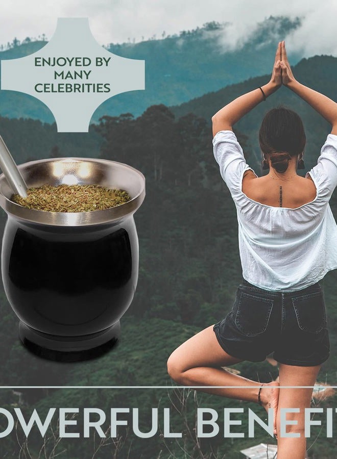Norte Group Yerba Mate Natural Gourd/Tea Cup Set (Original Traditional Mate Cup - 8 Ounces) | Includes 2 Bombillas (Yerba Mate Straws to Use) & Cleaning Brush | Stainless Steel | Double-Walled - Image 5