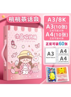 Generic A3 Art Portfolio Binder for Kids Peach and Peach Tea Party 