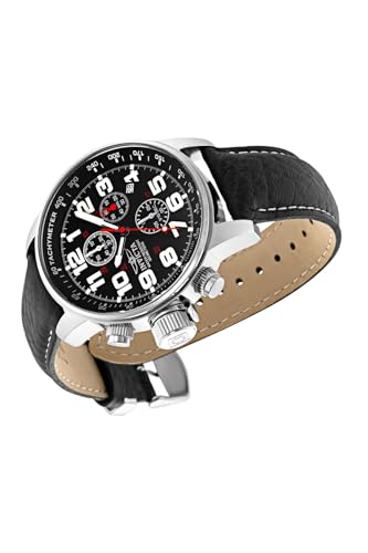 Invicta ساعة كواتز للرجال من إنفيكتا I-Force لليد اليسرى مع حزام جلد، أسود (الموديل: 2770) - Image 2