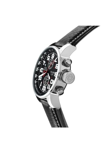 Invicta ساعة كواتز للرجال من إنفيكتا I-Force لليد اليسرى مع حزام جلد، أسود (الموديل: 2770) - Image 3