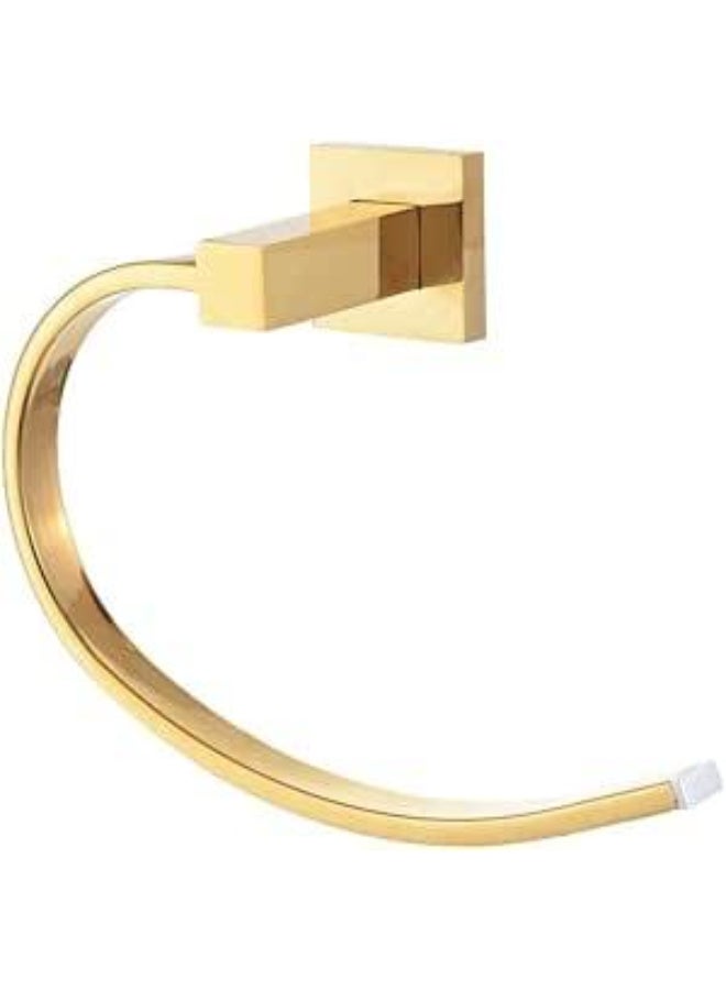 Gold Round Towel Rack Bathroom Wall Mount Simple Round Towel Hanger Heavy Duty Stainless Steel Towel Holder - Image 1