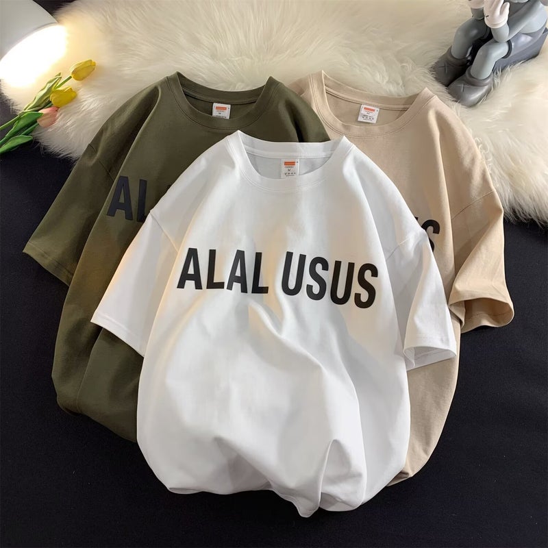New Short-Sleeved T-Shirt Men'S Summer Korean-Style Trendy Simple Half-Sleeved Top Hong Kong-Style Loose Casual Trendy Brand T-Shirt - Image 1