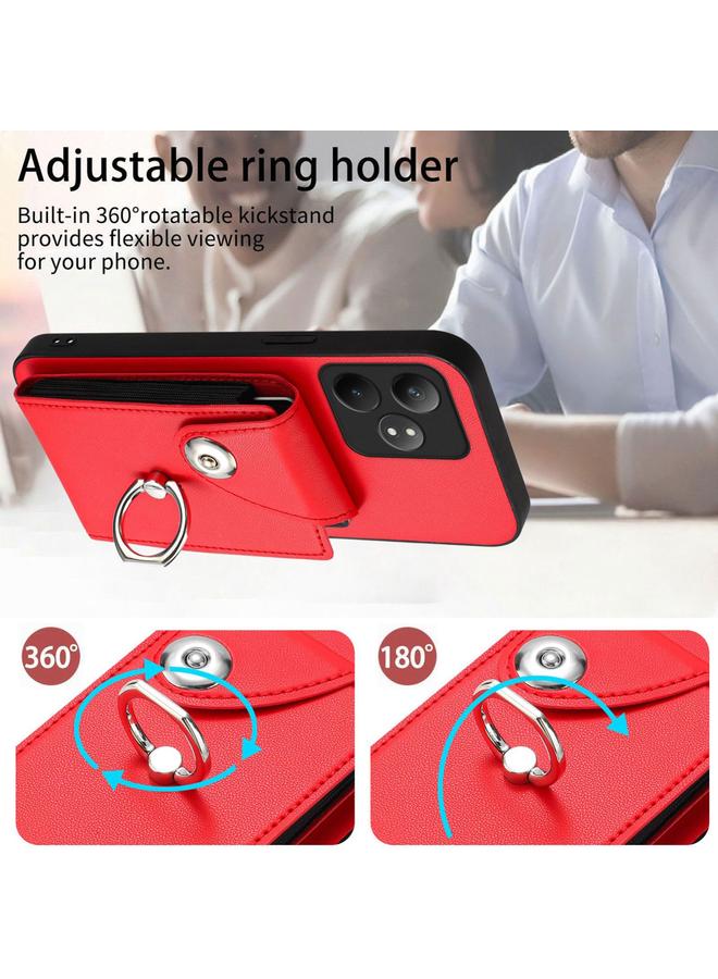 اس-توب جراب لهاتف Realme GT Neo6 / GT 6T 5G جراب هاتف مزود بحلقة وحقيبة بطاقات - Image 4