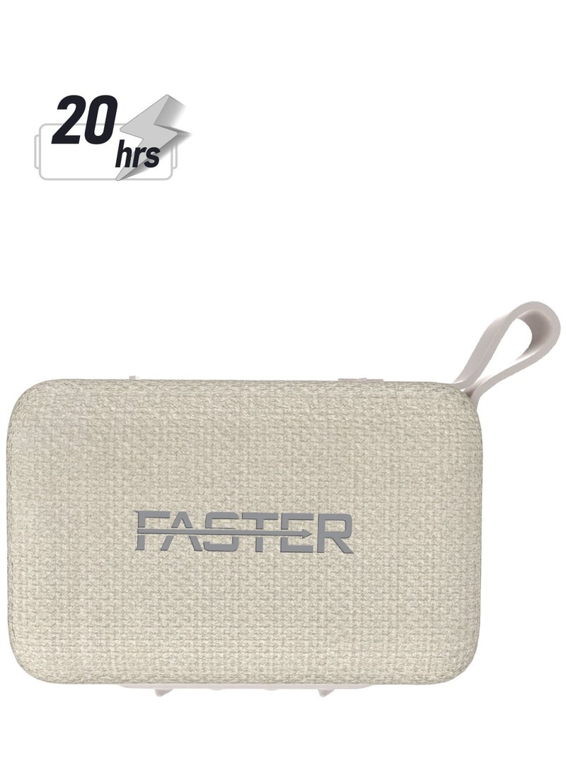 Faster - BoomX Portable Bluetooth Speaker - Mini Party Speaker with Stereo Sound, 5W HD Sound, 20 Hours Playtime, Bluetooth 5.4, USB/AUX Support, IPX4 Water Resistant Pocket Speaker - for Home, Outdoor, Travel & Kids (White) - Image 1
