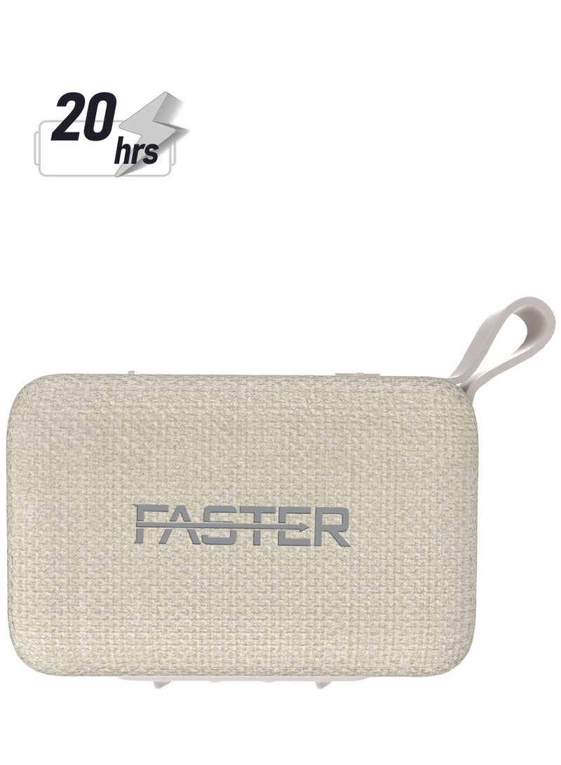 Faster BoomX Portable Bluetooth Speaker - Mini Party Speaker with Stereo Sound, 5W HD Sound, Up to 7 Hours Playtime, Bluetooth 5.4, USB/AUX Support, IPX5 Water Resistant Pocket Speaker - for Home, Outdoor, Travel & Kids (White) - Image 1