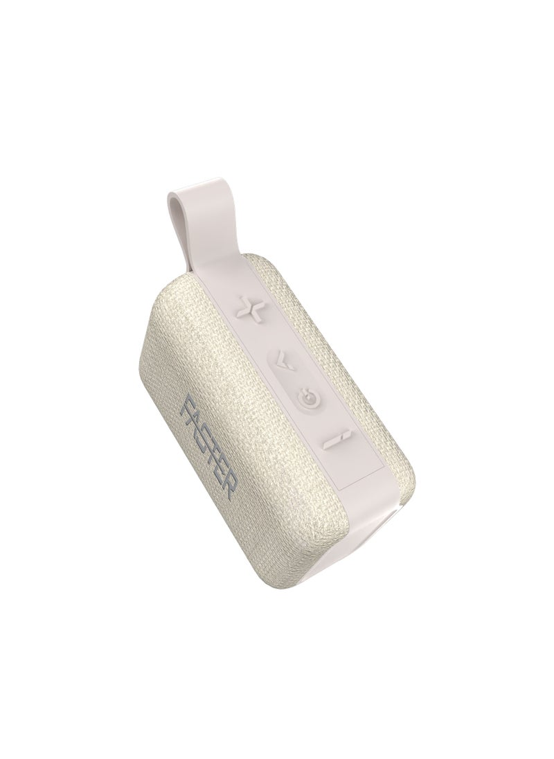 Faster - BoomX Portable Bluetooth Speaker - Mini Party Speaker with Stereo Sound, 5W HD Sound, 20 Hours Playtime, Bluetooth 5.4, USB/AUX Support, IPX4 Water Resistant Pocket Speaker - for Home, Outdoor, Travel & Kids (White) - Image 1