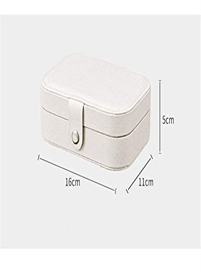BAGILO Jewellery Organiser PU Leather Magnetic Buckle Portable Storage Box Case with Dividers Container for Rings, Earrings, Necklace Home Organizer,Peach - Image 2