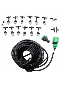 Generic 10m Small Size Garden Lawn Outdoors Irrigation Plastic Sprayer Nozzles Suits Spray Cooling Atomization Sprinkler Nozzle Tool Combination Suit with 4/7mm Tee and Connector  - Image 1