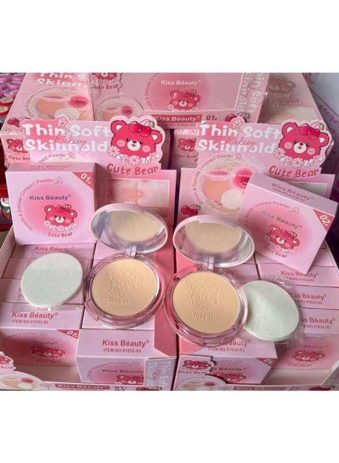 Kiss Beauty KISS BEAUTY Soft & Delicate Compact Powder 2-Pack Set 01 & 02  - Image 2