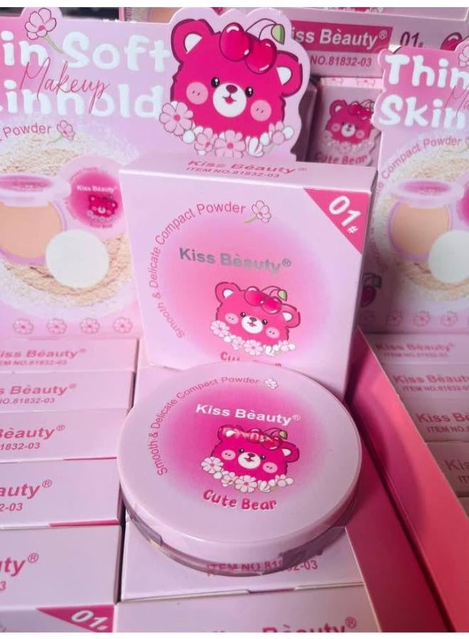Kiss Beauty KISS BEAUTY Soft & Delicate Compact Powder 2-Pack Set 01 & 02  - Image 4