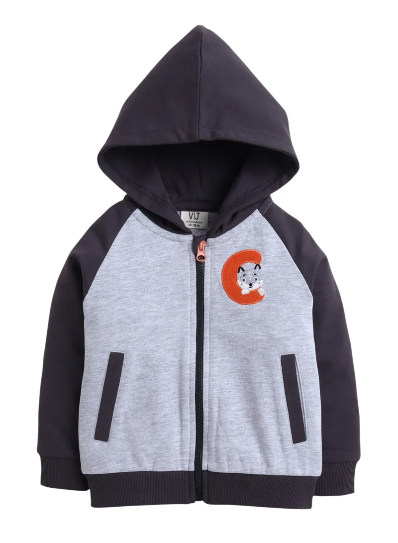 victor and jane Infant Boys “Time for Winter” 3-Piece CVC Fleece Set – Orange &amp; Navy