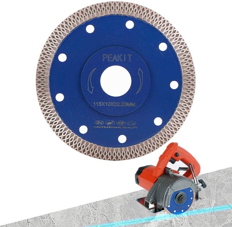 PEAKIT Dry Wet Tile Saw Blade 4 1/2 Inch Porcelain Diamond Blade Ceramic Cutting Disc Wheel for Angle grinder - Image 1
