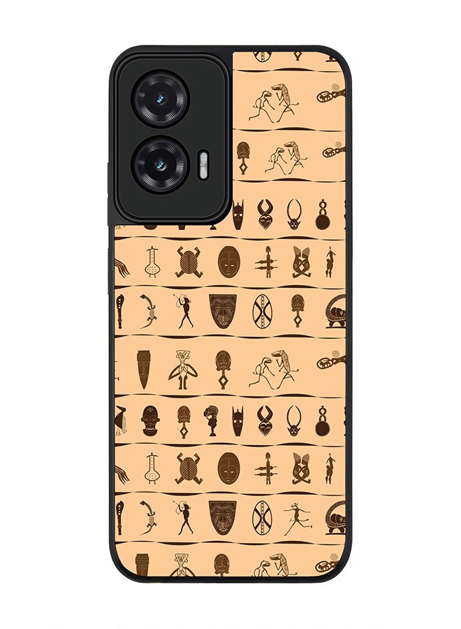 Stylizedd For Motorola Moto G35 Case,Slim fit Camera Protection, Shockproof Thin Phone cover  - Tribal Hieroglyphics