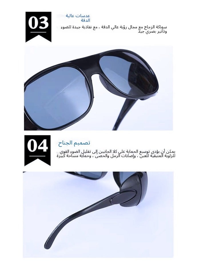 Excefore Safety goggles, three pairs, anti-fog, dust, scratch, splash, and chemical corrosion. These all-inclusive goggles are suitable for nurses, workers, and architects. Cowhide glasses, welding goggles, welder labor protection, transparent/black/yellow - Image 5