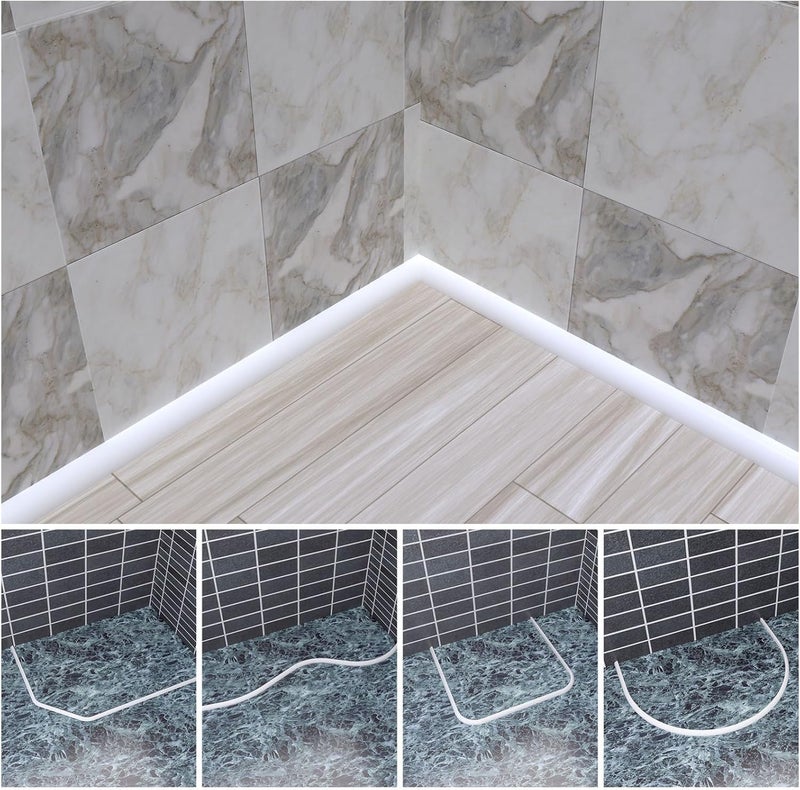 Duzzy 158 Inch Flexible Quarter Round Molding, Silicone Rubber Peel and Stick Shower Water Barrier Suitable for The Shower Corner or Kitchen Countertop Sink and Cooktop - Image 5