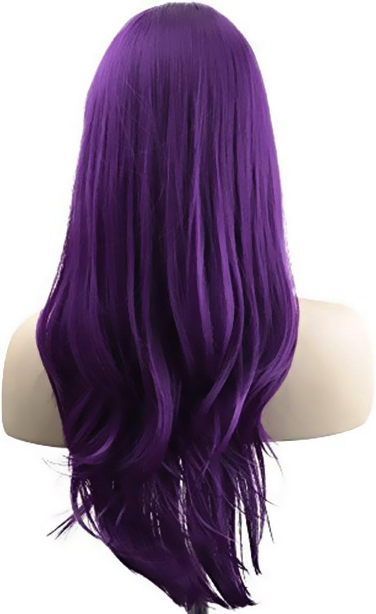 AK 28 inch Fashion Wigs Long Wavy Curly Hair Cosplay Wig (Purple) - Image 4