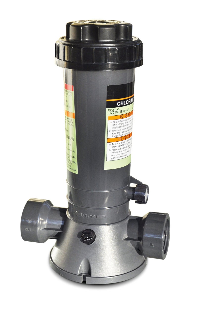 SWIMLINE HYDROTOOLS 87501 Economy In-Line Automatic Chlorine Feeder Chlorinator Adjustable Output 4.2 Lbs Capacity | Universal Compatibility | Above Ground & Inground Swimming Pool Bromine Install - Image 2