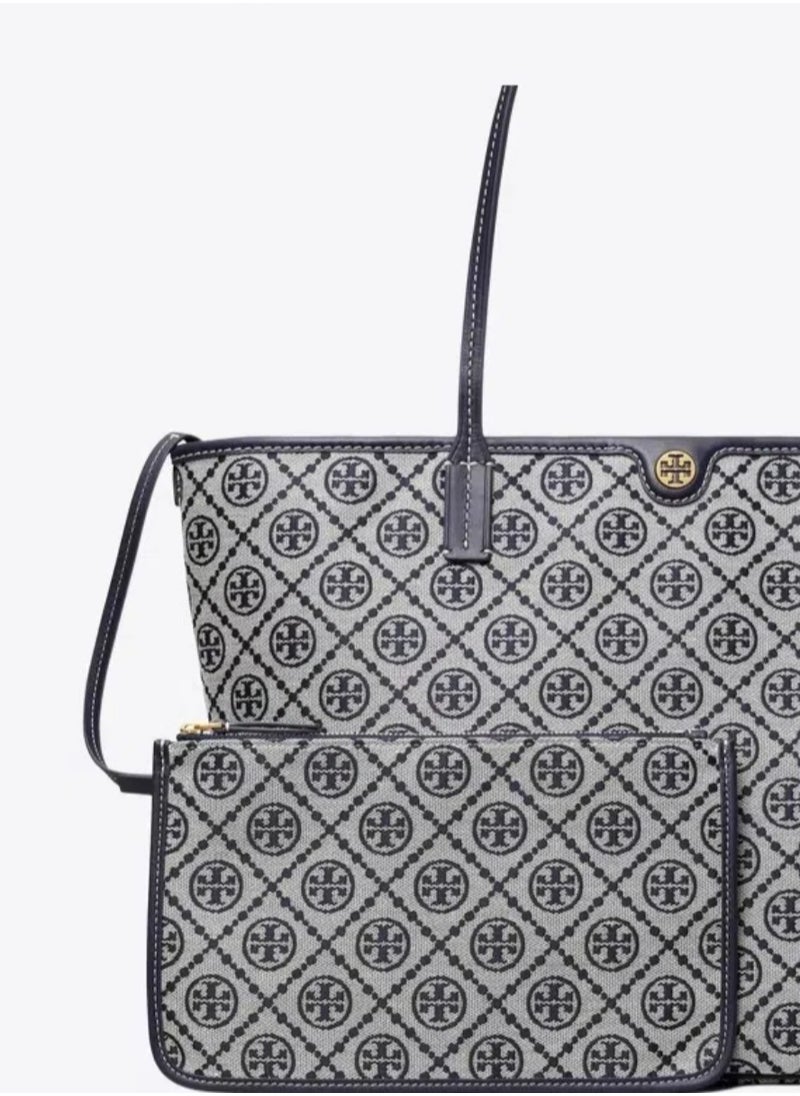 TB - Tory Burch T Monogram Classic Print Tote Bag Shopping Bag Shoulder Bag - Image 1