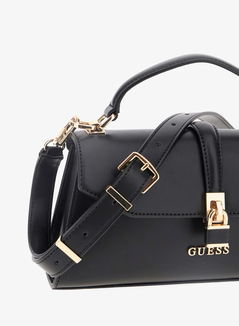 Buy Guess ALDINA Quilted Flap Top Handle Bag In Black | 6thStreet Bahrain