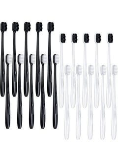 Patelai Patelai 20 Pieces Extra Soft Toothbrush Micro Nano Toothbrushes 20,000 Soft Bamboo Charcoal Bristles Toothbrush Soft Bristle for Fragile Teeth Oral Gum Recession, Black and White  - Image 1