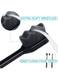 Patelai Patelai 20 Pieces Extra Soft Toothbrush Micro Nano Toothbrushes 20,000 Soft Bamboo Charcoal Bristles Toothbrush Soft Bristle for Fragile Teeth Oral Gum Recession, Black and White  - Image 3