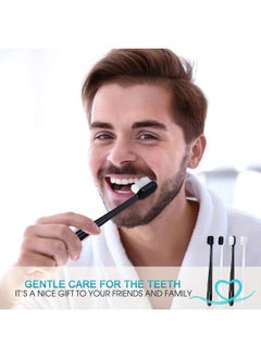 Patelai Patelai 20 Pieces Extra Soft Toothbrush Micro Nano Toothbrushes 20,000 Soft Bamboo Charcoal Bristles Toothbrush Soft Bristle for Fragile Teeth Oral Gum Recession, Black and White  - Image 5