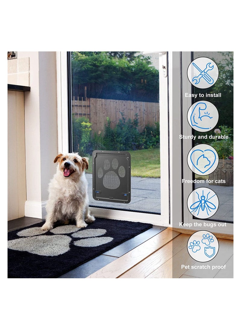 SOLARAE Pet Screen Door Inside for Cat Lockable Flap Sliding Doggy Magnetic Small Dog Gate 24*29cm - Image 3