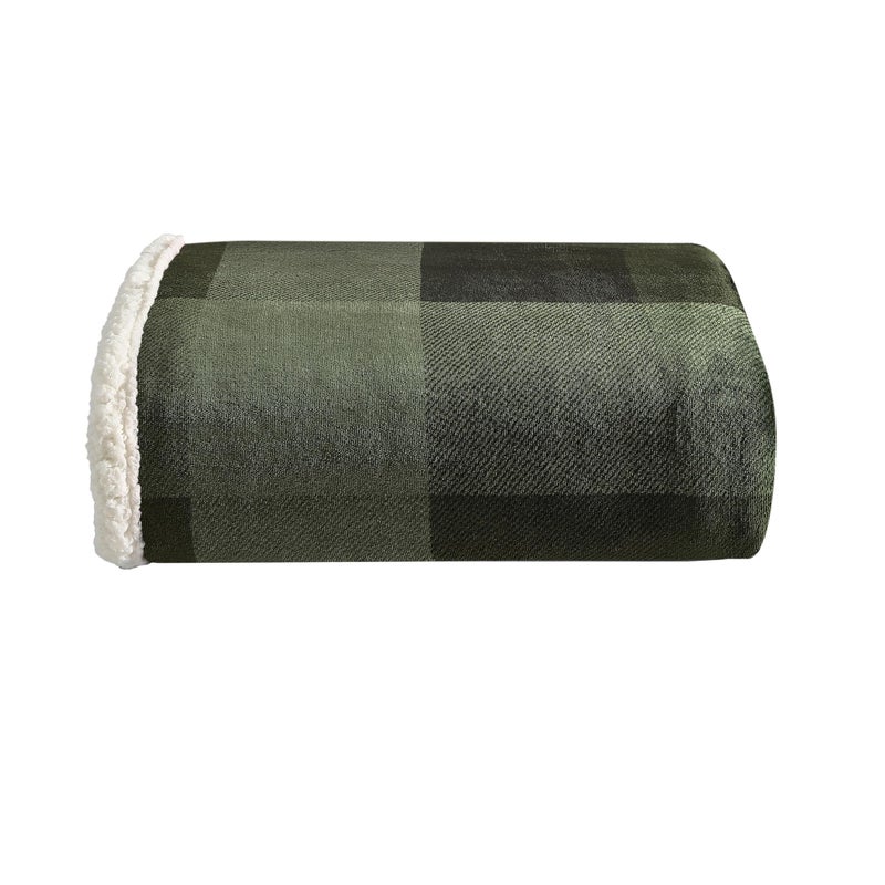 Eddie Bauer  Blanket Super Soft Reversible Sherpa  Brushed Fleece Bedding Throw Blankets for Couch Ideal for Lounging Pine Plaid