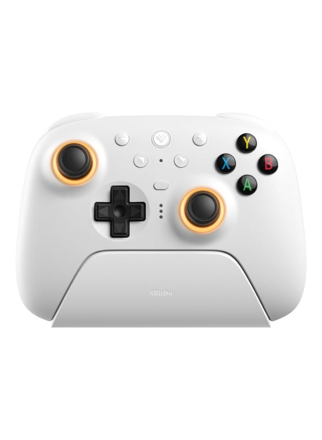 8Bitdo Ultimate 2 Wireless Controller for Windows PC, Apple, Steam & Android, Gaming Controller with TMR Joysticks, Hall/Tactile Triggers, Motion Control, RGB Fire Ring, 1000Hz Polling Rate - White - Image 1