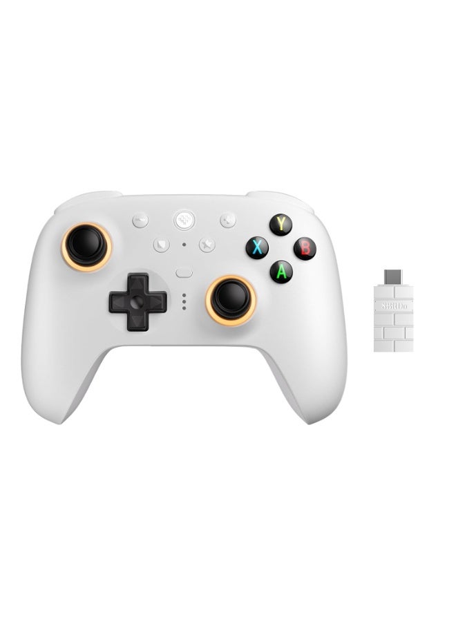 8Bitdo Ultimate 2 Wireless Controller for Windows PC, Apple, Steam & Android, Gaming Controller with TMR Joysticks, Hall/Tactile Triggers, Motion Control, RGB Fire Ring, 1000Hz Polling Rate - White - Image 2